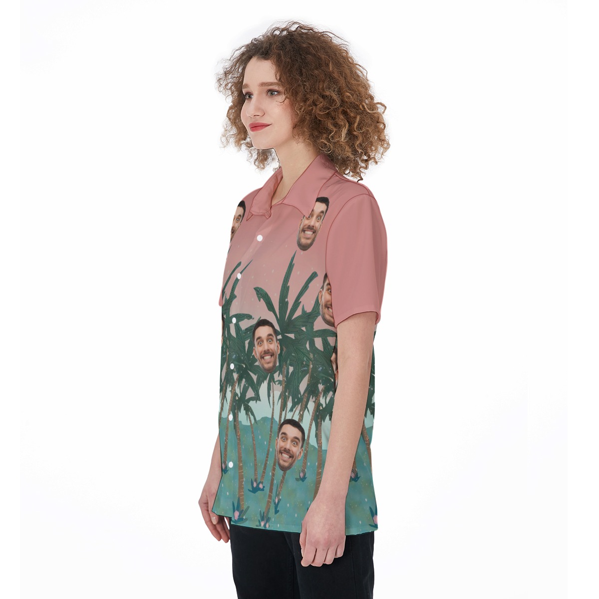 Women's Funny Custom Face Hawaiian Shirt