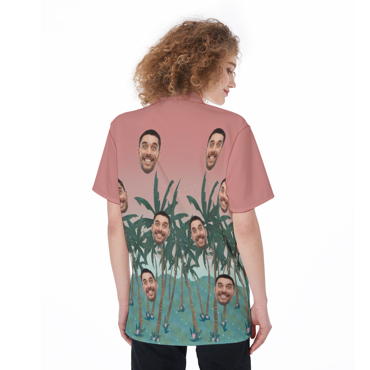 Women's Funny Custom Face Hawaiian Shirt