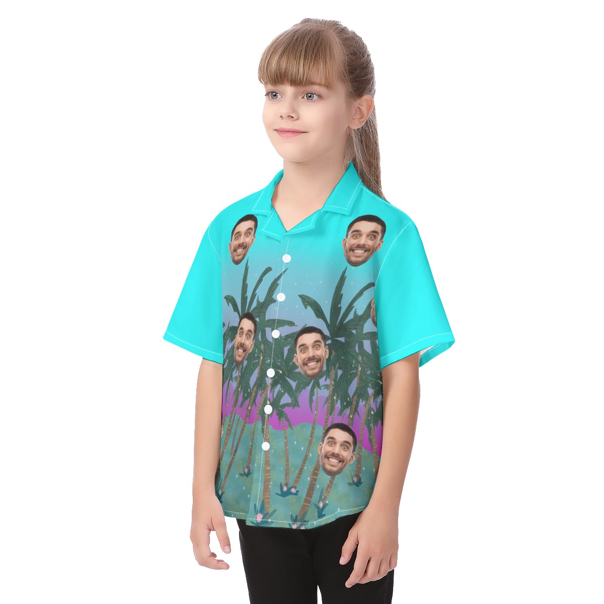 Custom Face Hawaiian Shirt For Kids