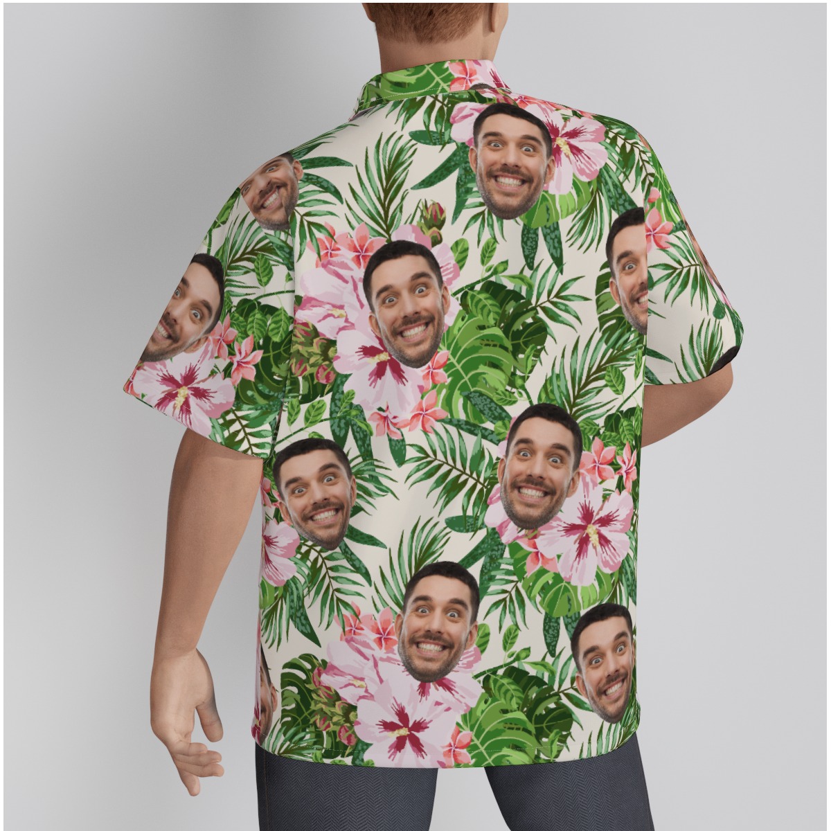 Custom Face Floral Aloha Shirt