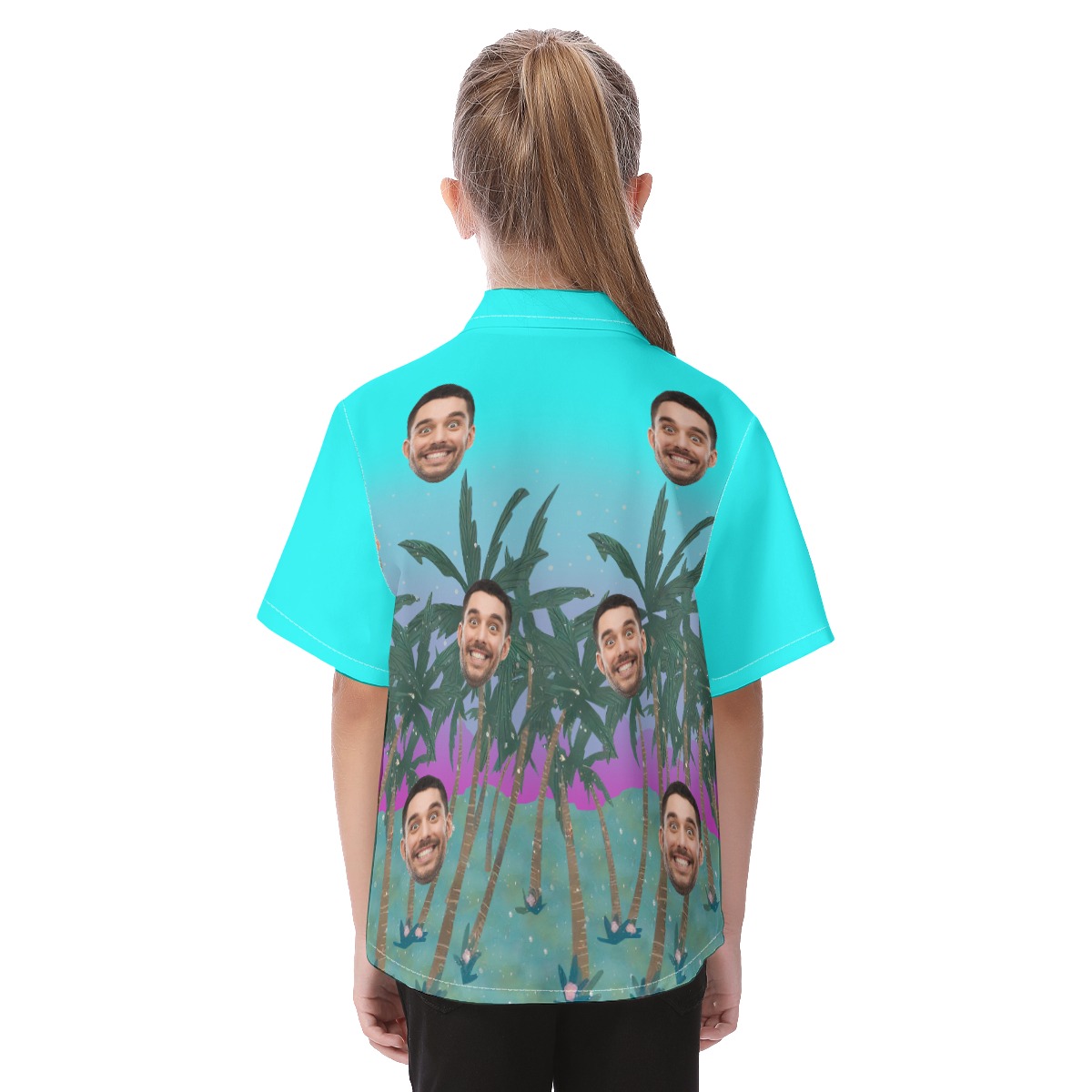 Custom Face Hawaiian Shirt For Kids