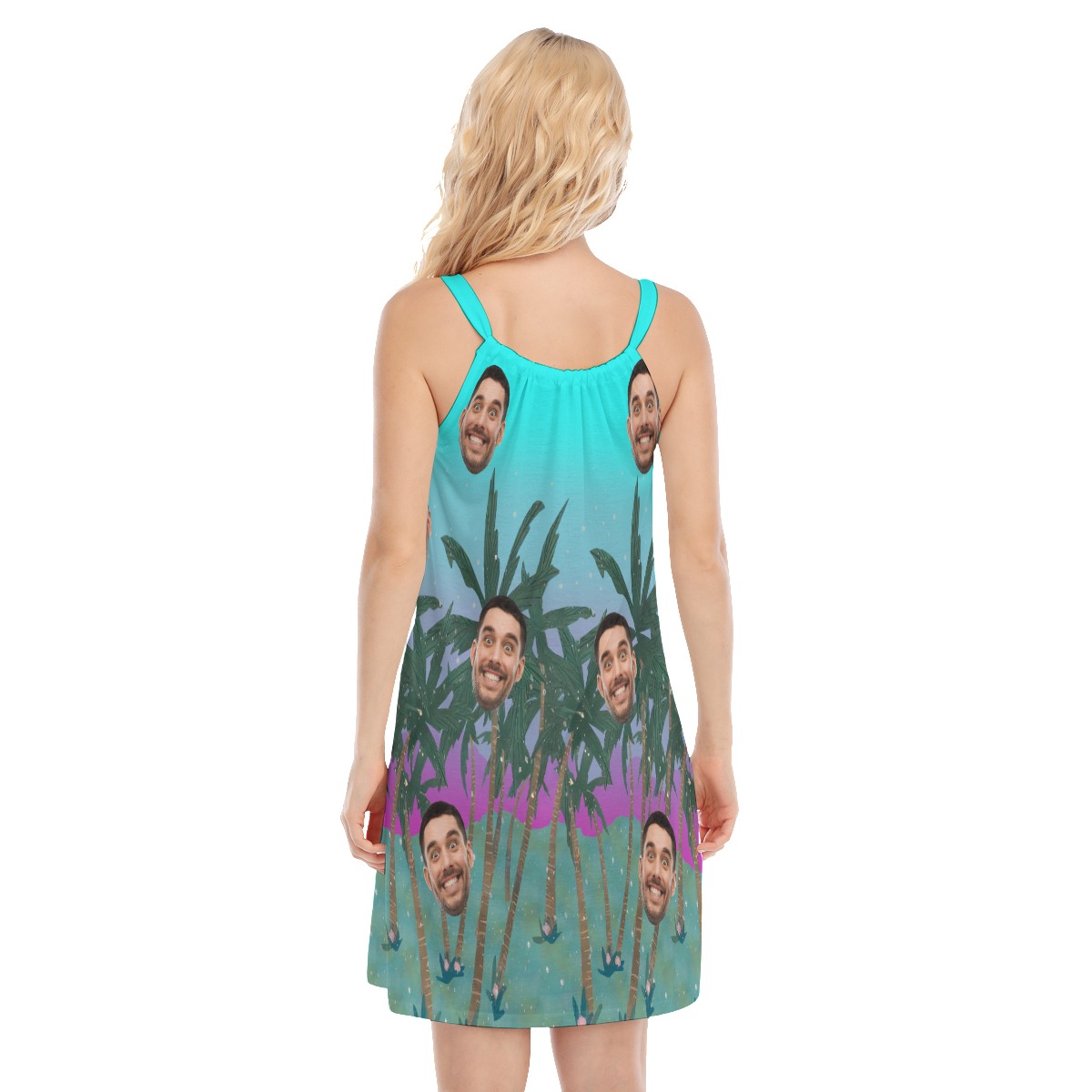 Women's Custom Face Aloha Cami Dress