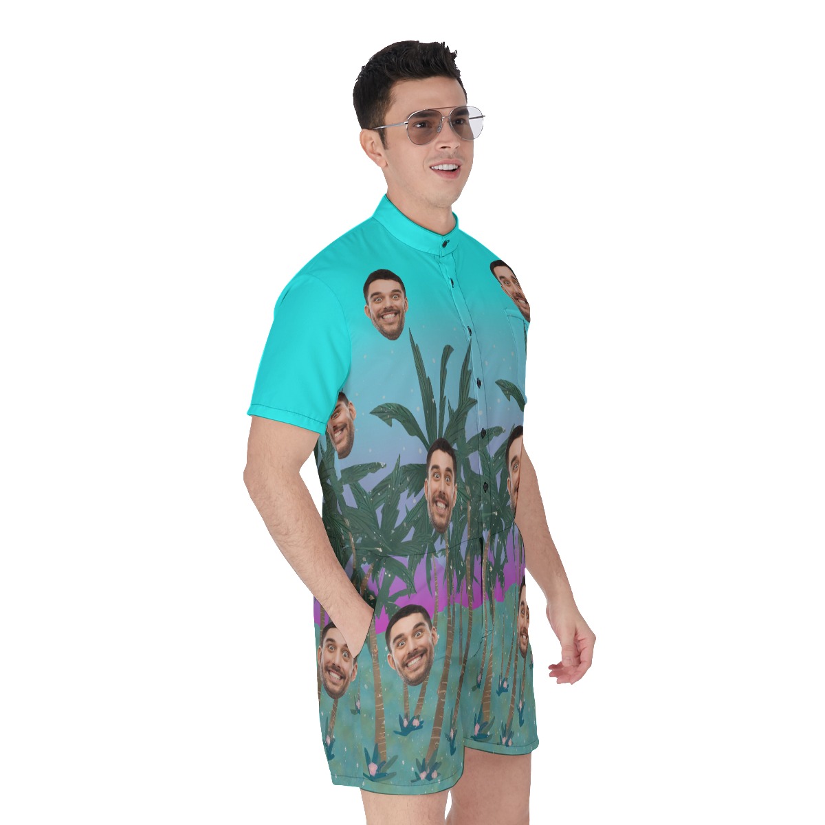 Tropical Romper Custom Face For Men