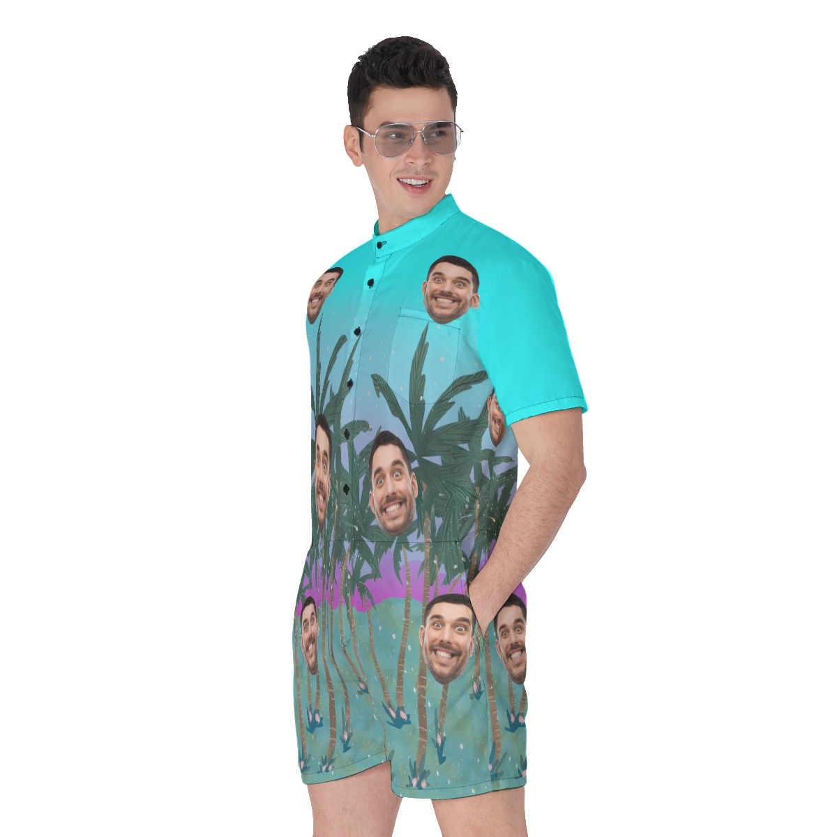Tropical Romper Custom Face For Men