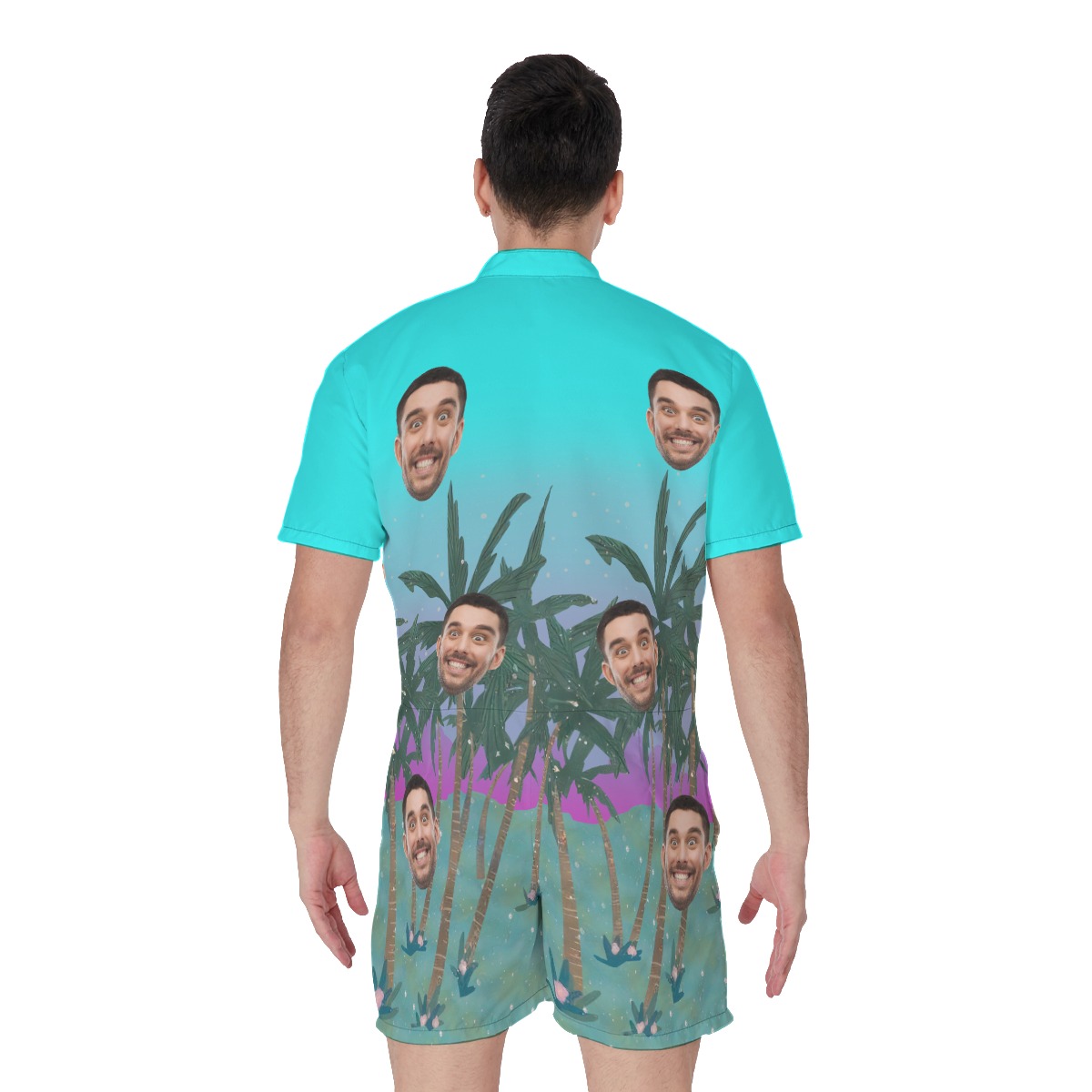 Tropical Romper Custom Face For Men