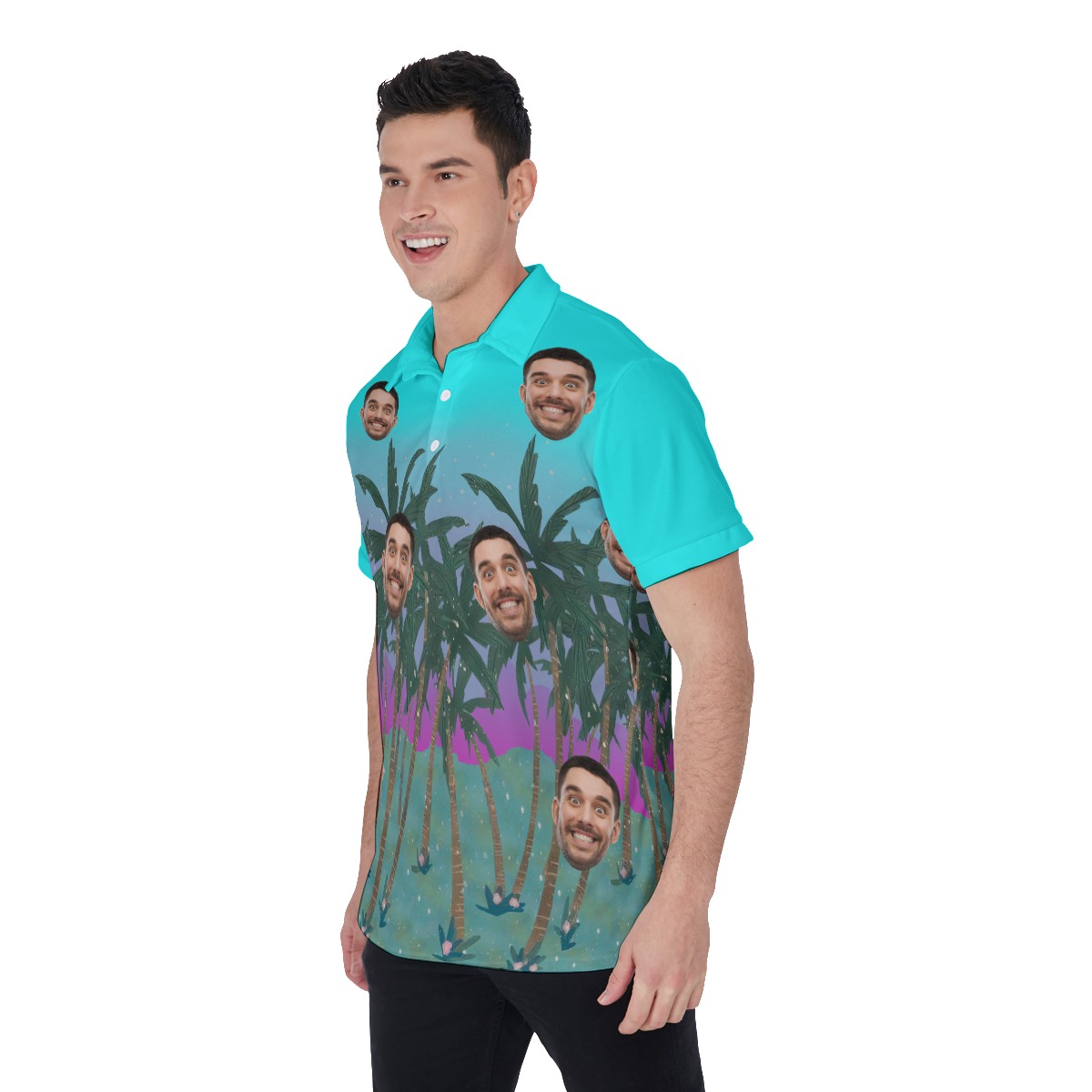Personalized Face Polo Shirt Hawaiian Shirt For Men