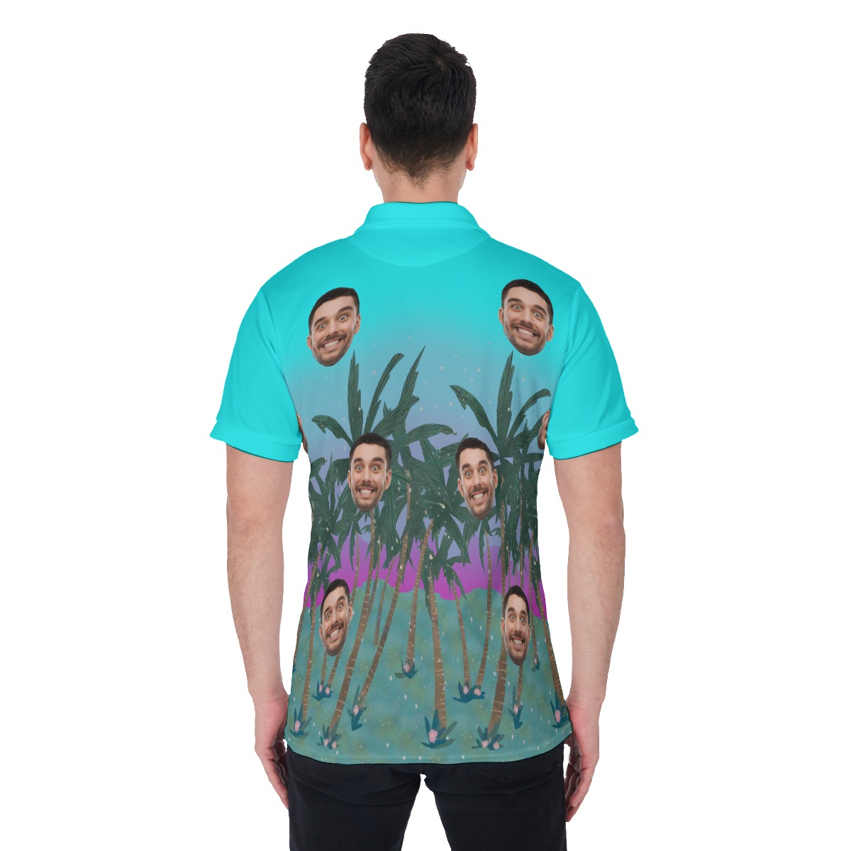 Personalized Face Polo Shirt Hawaiian Shirt For Men