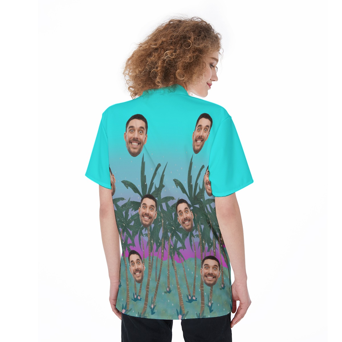 Cool Women's Custom Hawaiian Shirt With Faces