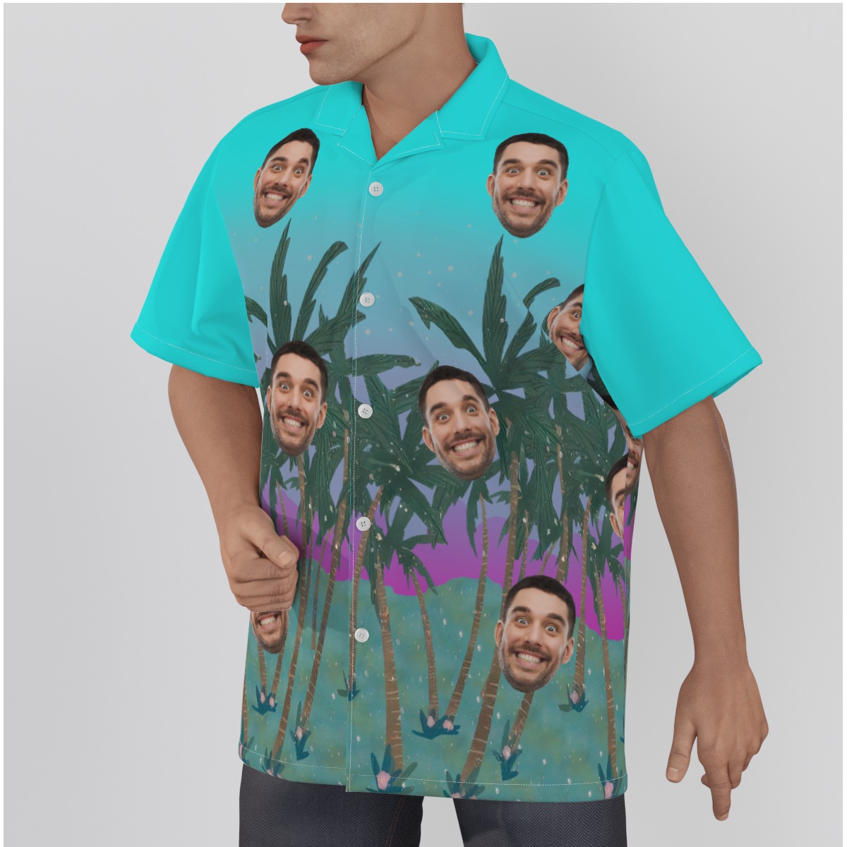 Men's Custom Hawaiian Shirt With Face