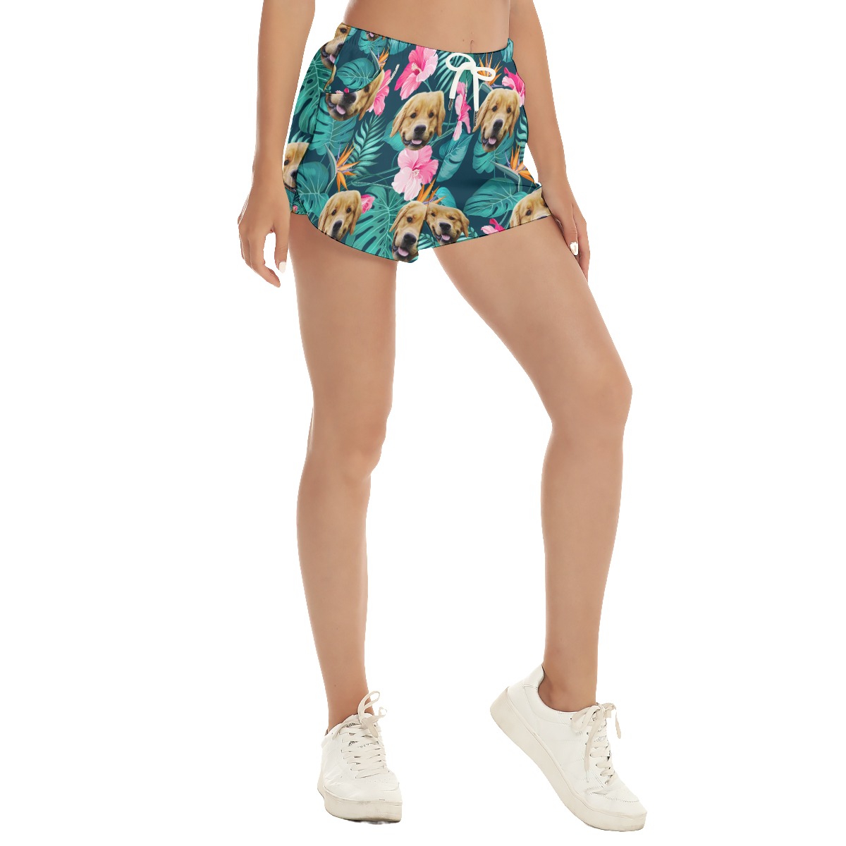 Funny Custom Dog Face Floral Hawaiian Summer Shirt For Women