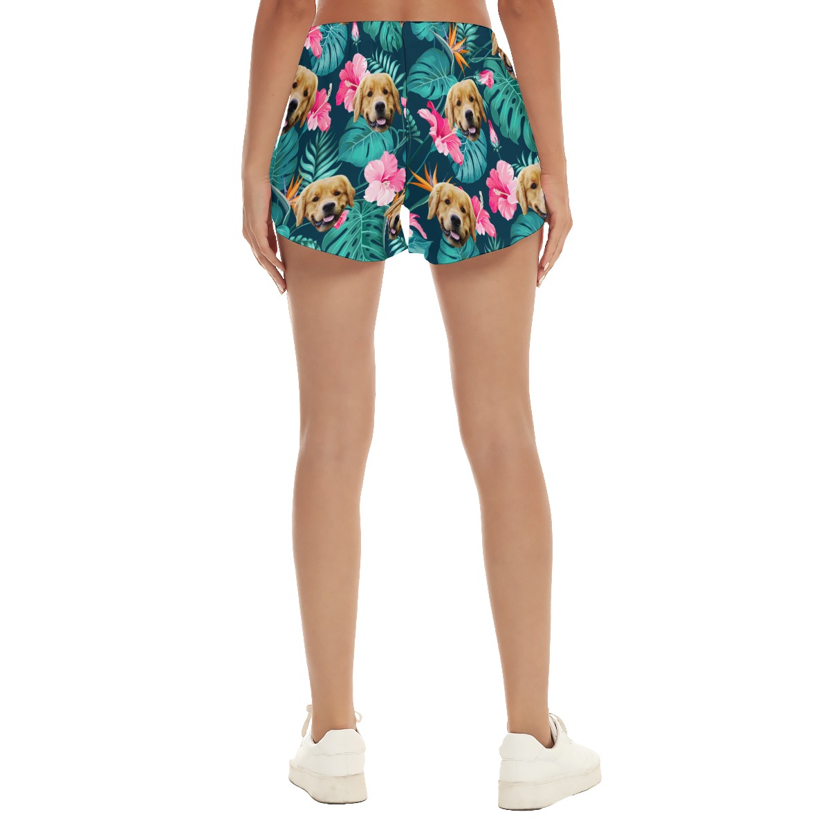 Funny Custom Dog Face Floral Hawaiian Summer Shirt For Women