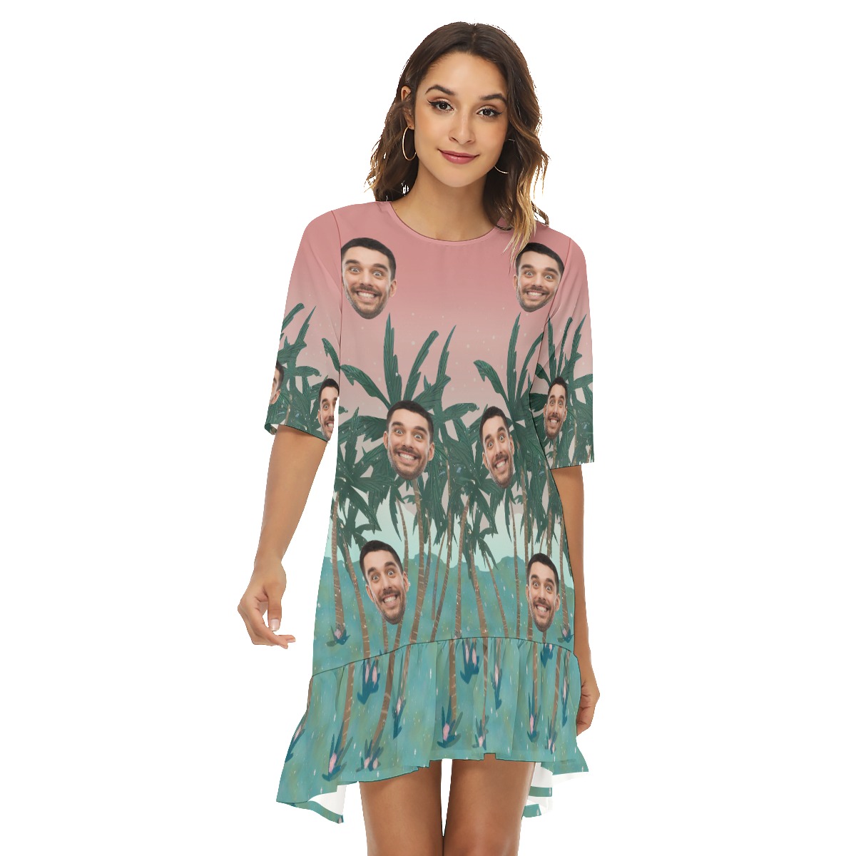 Women's Summer Beach Dresses With Custom Face