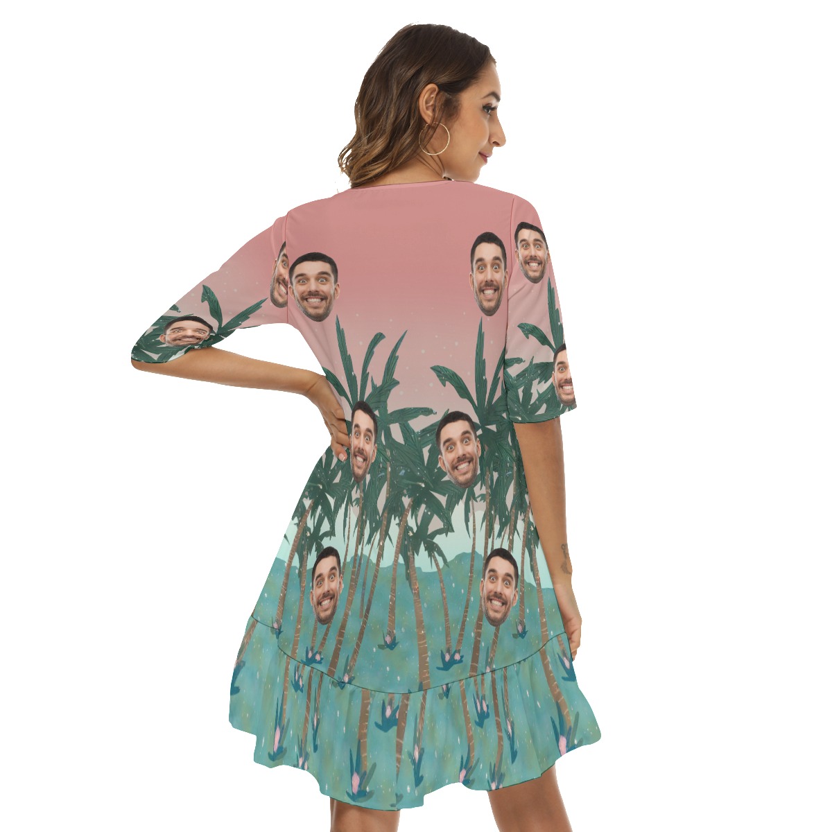 Women's Summer Beach Dresses With Custom Face