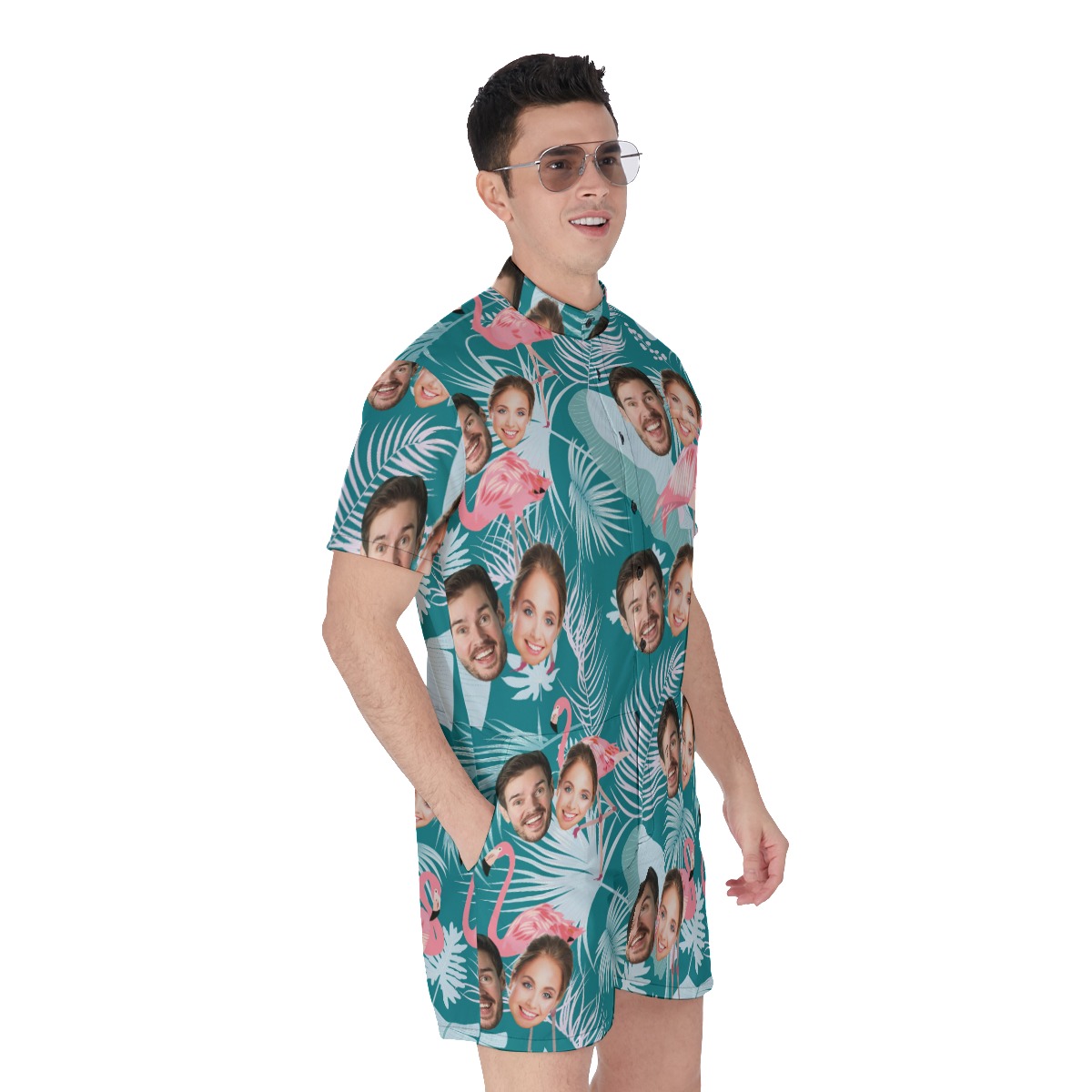 Vintage Custom 2 Faces Men's Romper Jumpsuit