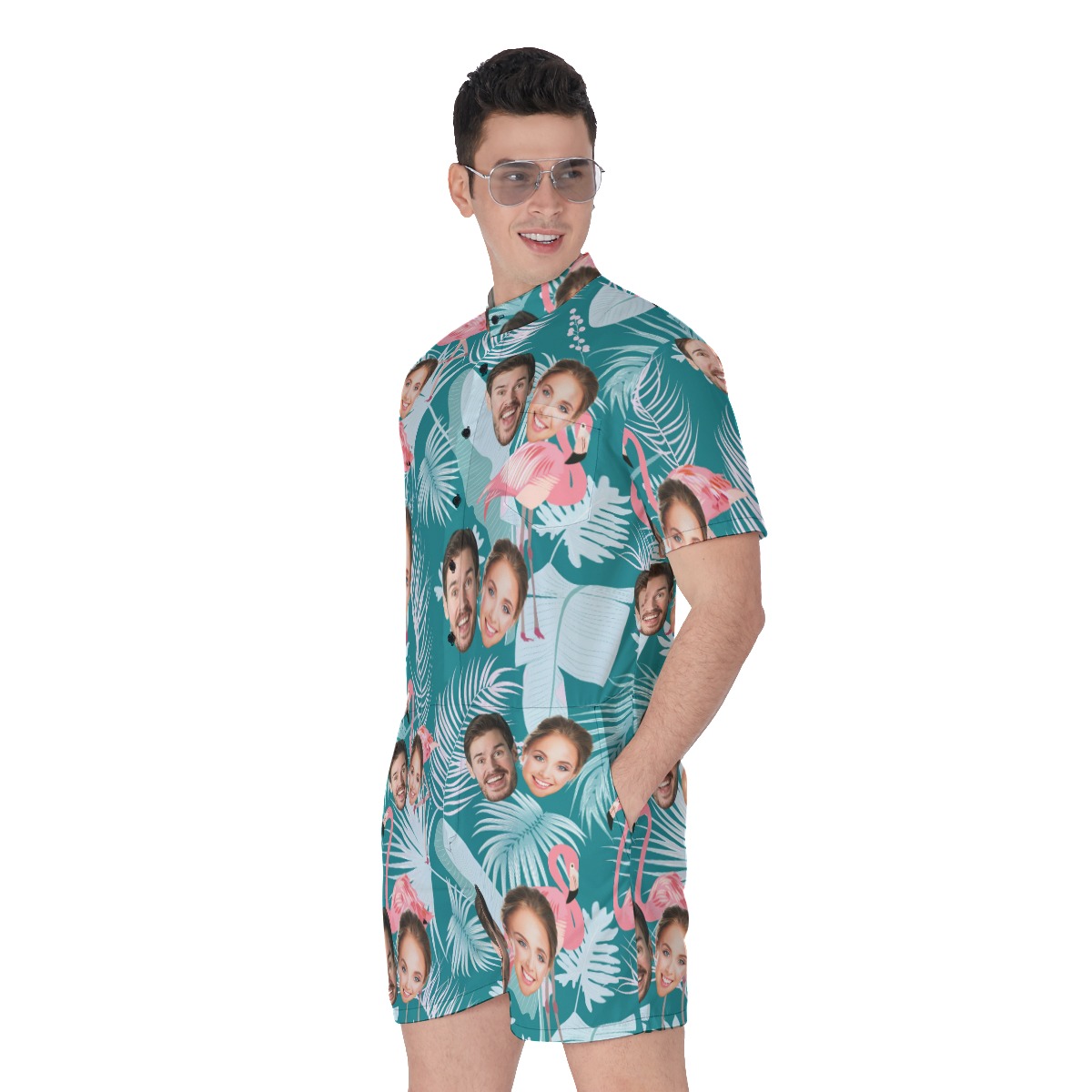 Vintage Custom 2 Faces Men's Romper Jumpsuit