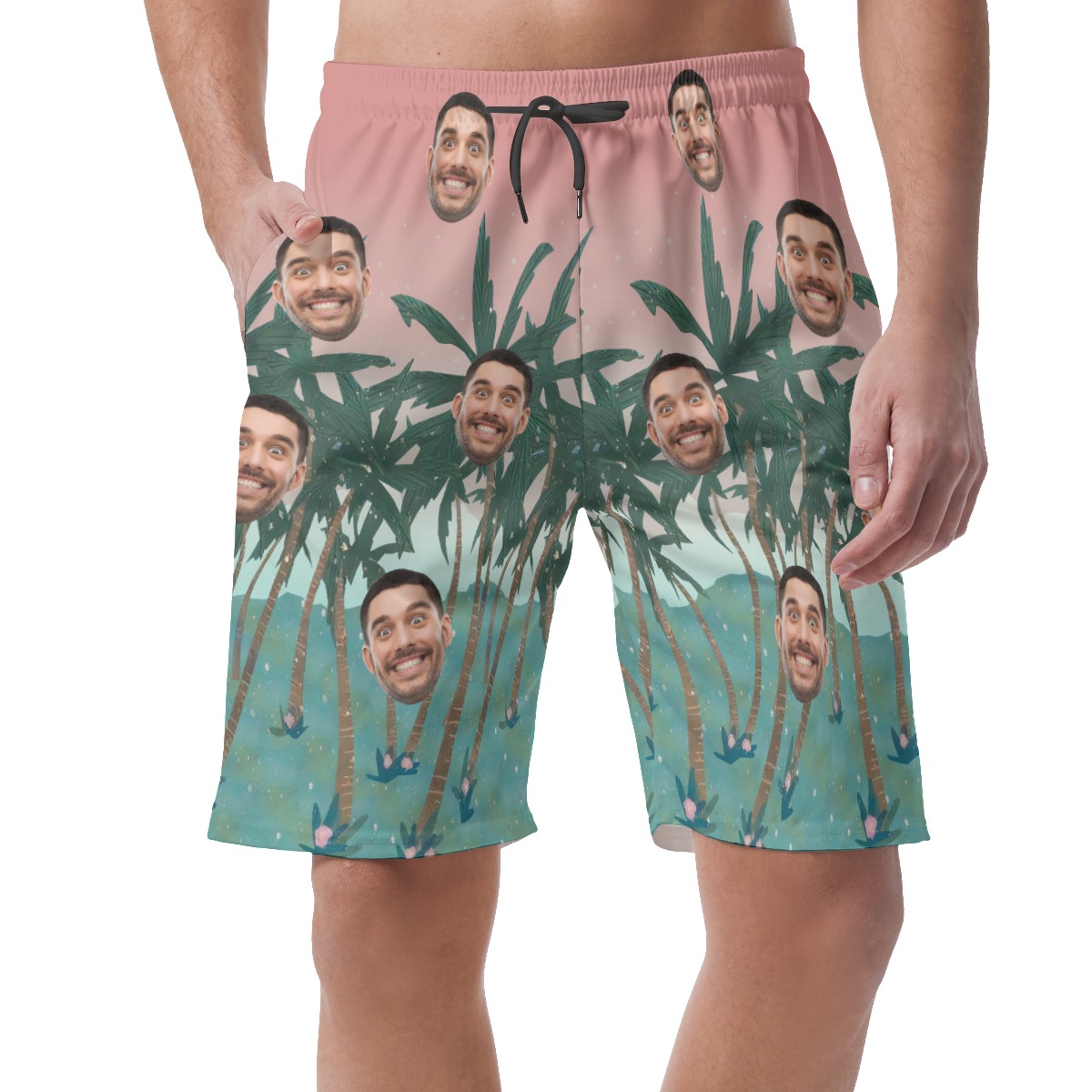Custom Face Board Shorts For Men - variant image 1