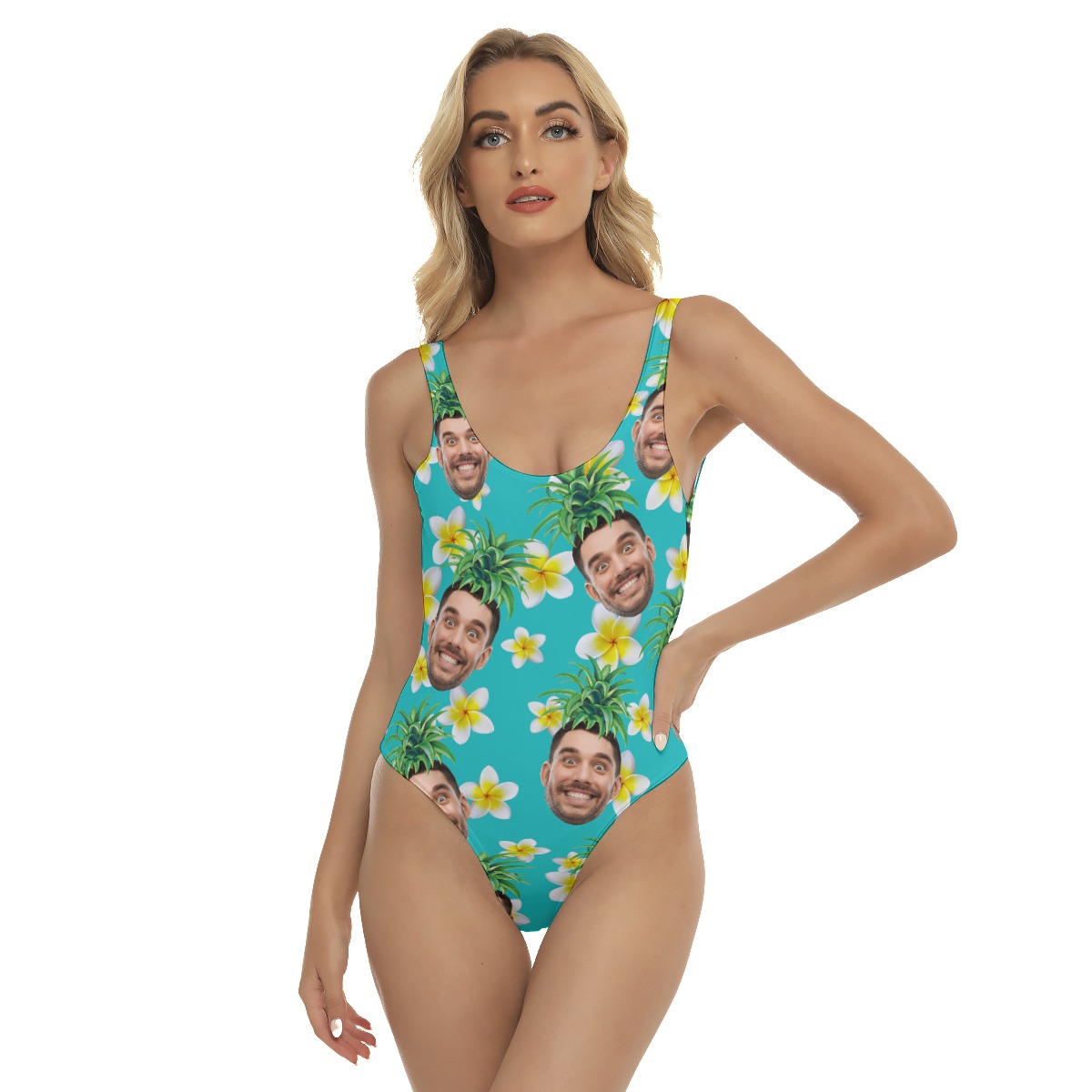 Funny Custom Face Pineapple Hawaiian Swimsuit For Women - variant image 1
