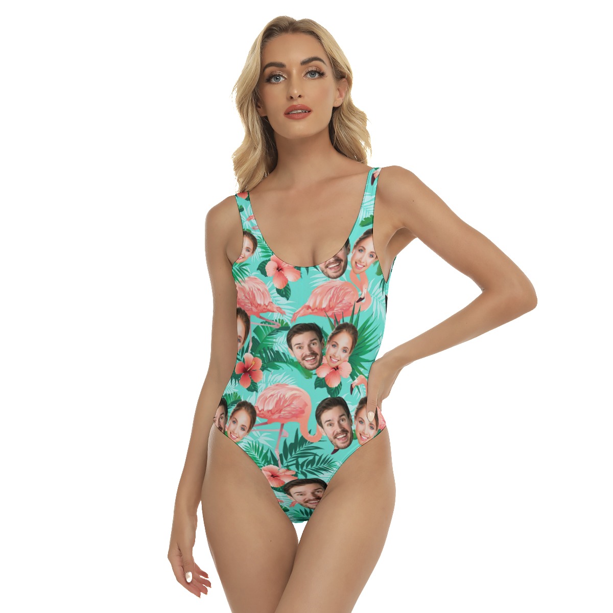 Flamingo Floral Custom 2 Faces Hawaiian Swimsuit - variant image 1