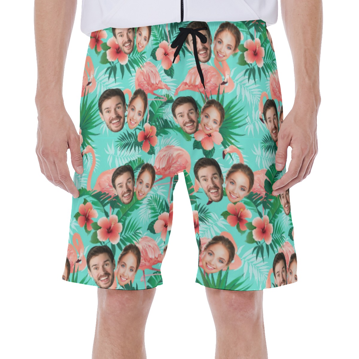 Flamingo Hibiscus Custom Hawaiian Men Shorts With 2 Faces - variant image 1