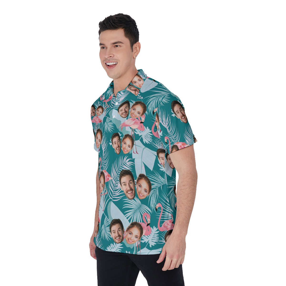 Vintage Custom Face Flamingo Golf Shirt For Men