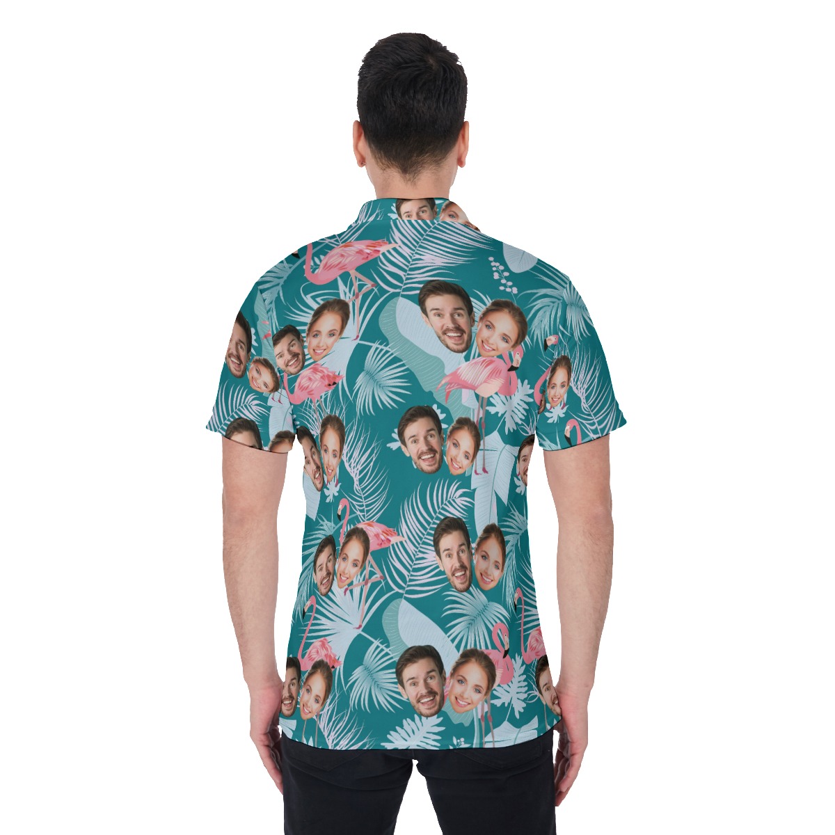 Vintage Custom Face Flamingo Golf Shirt For Men