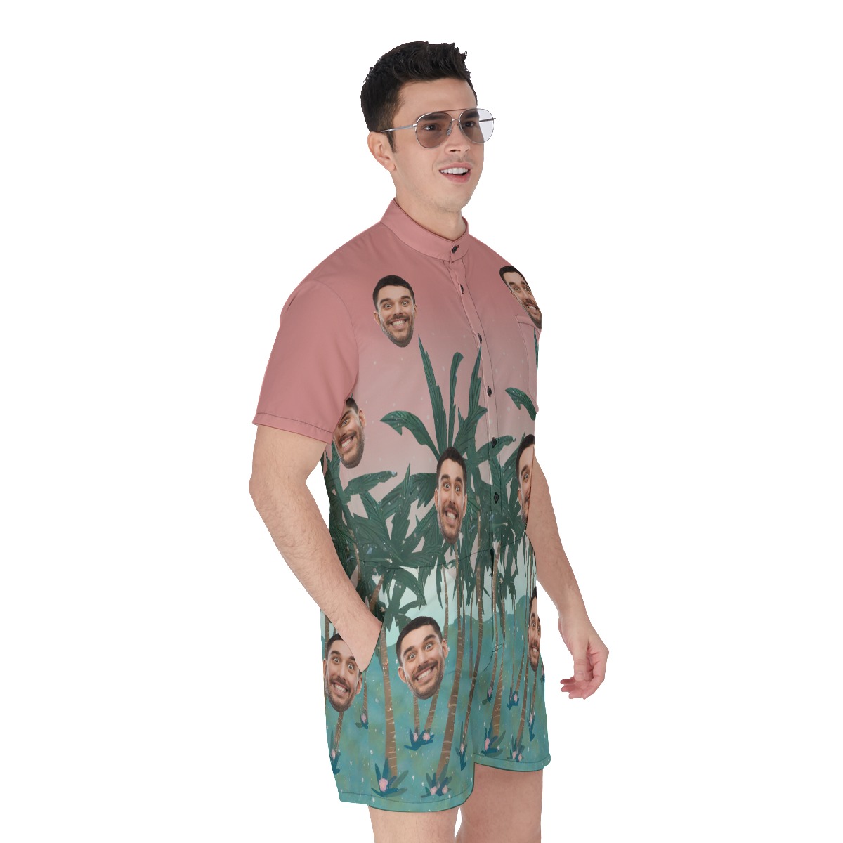Men's Custom Face Hawaiian Outfits Romper