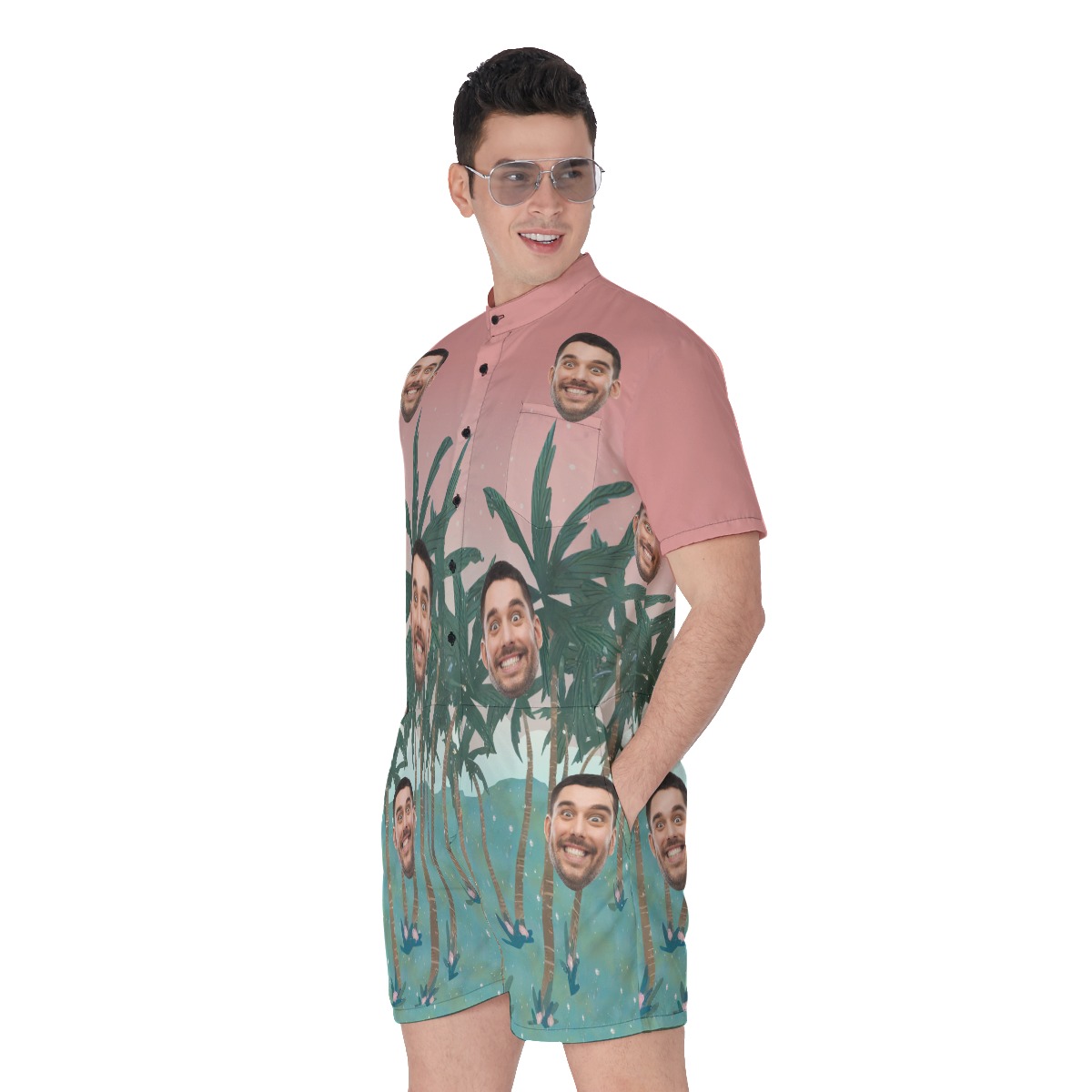 Men's Custom Face Hawaiian Outfits Romper
