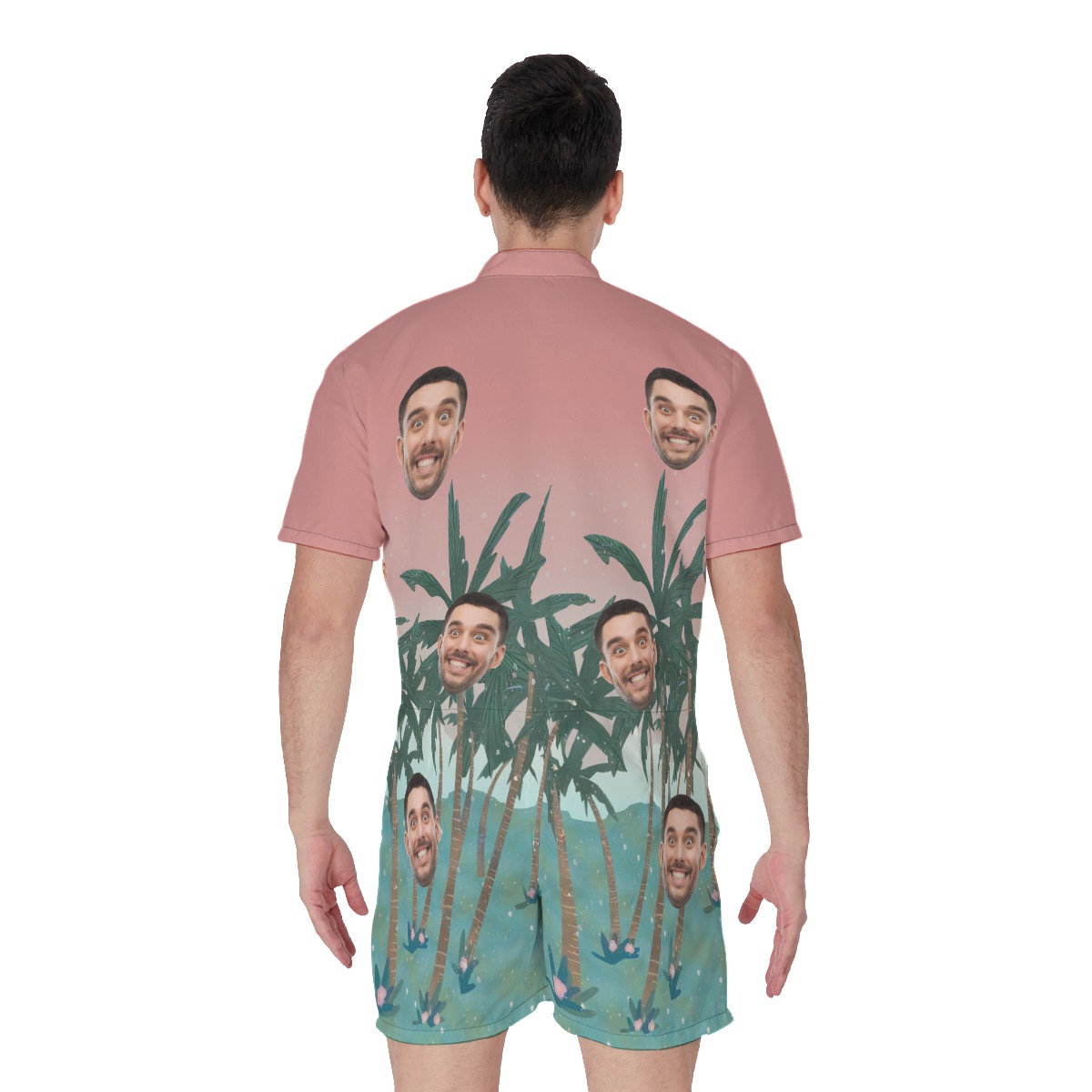 Men's Custom Face Hawaiian Outfits Romper