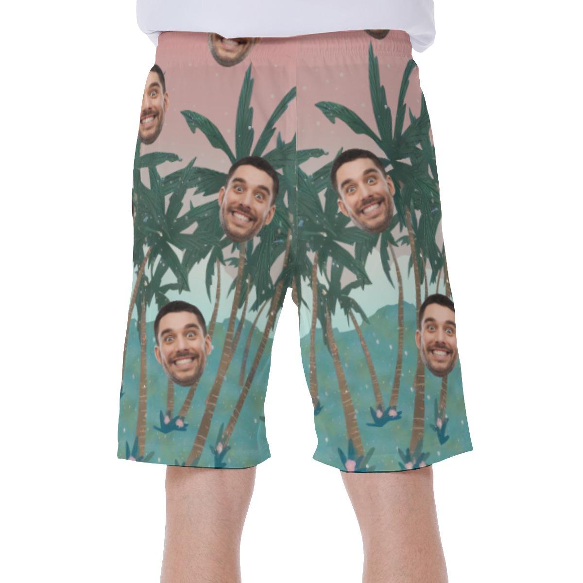 Funny Custom Face Swim Shorts For Men