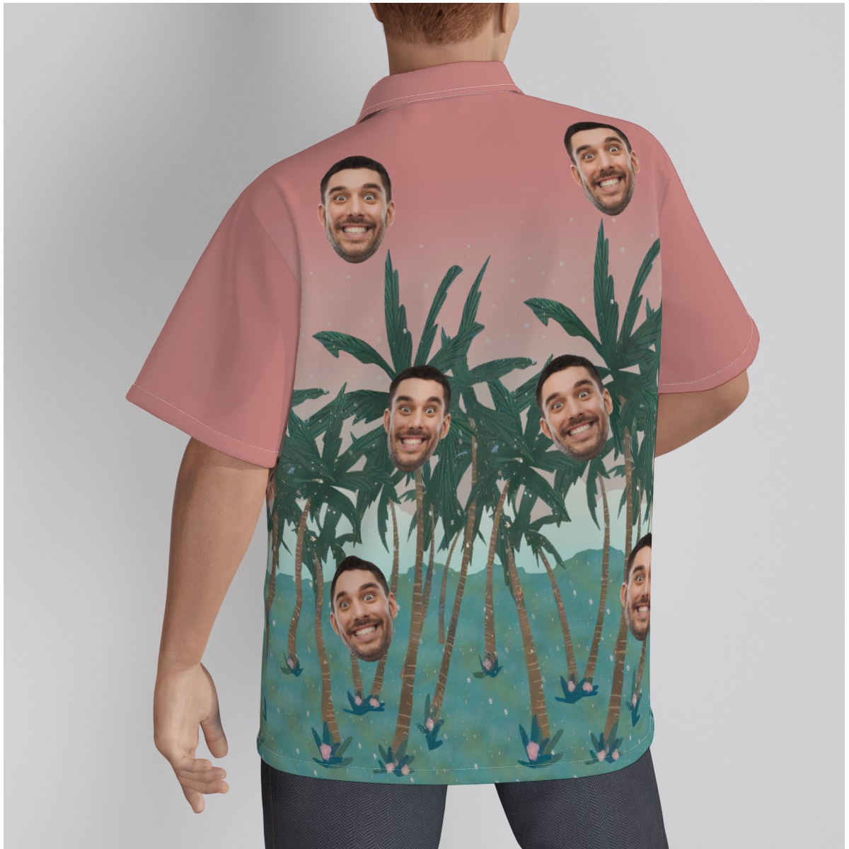 Pink Custom Hawaiian Shirt With Multiple Faces