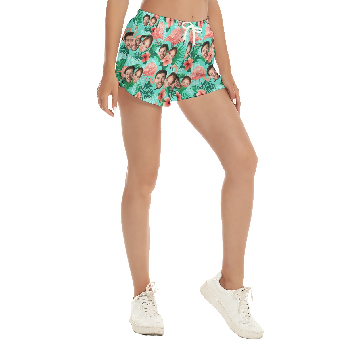 Flamingo Floral Custom 2 Faces Hawaiian Shorts For Women