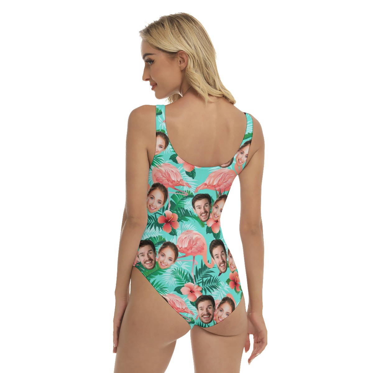 Flamingo Floral Custom 2 Faces Hawaiian Swimsuit