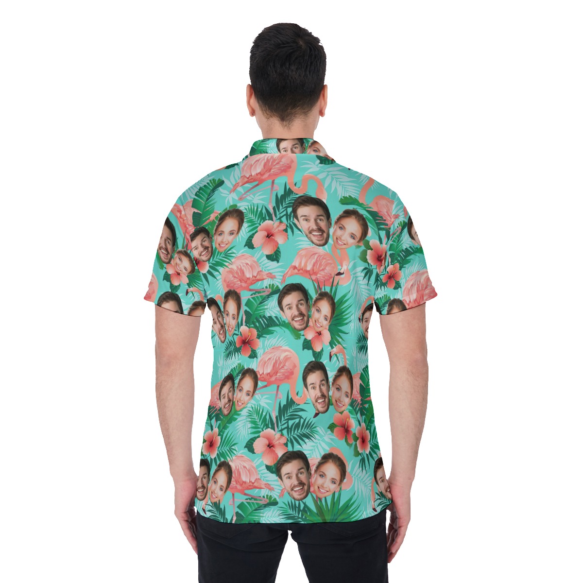 Flamingo Hibiscus Custom Hawaiian Polo Shirt With 2 Faces