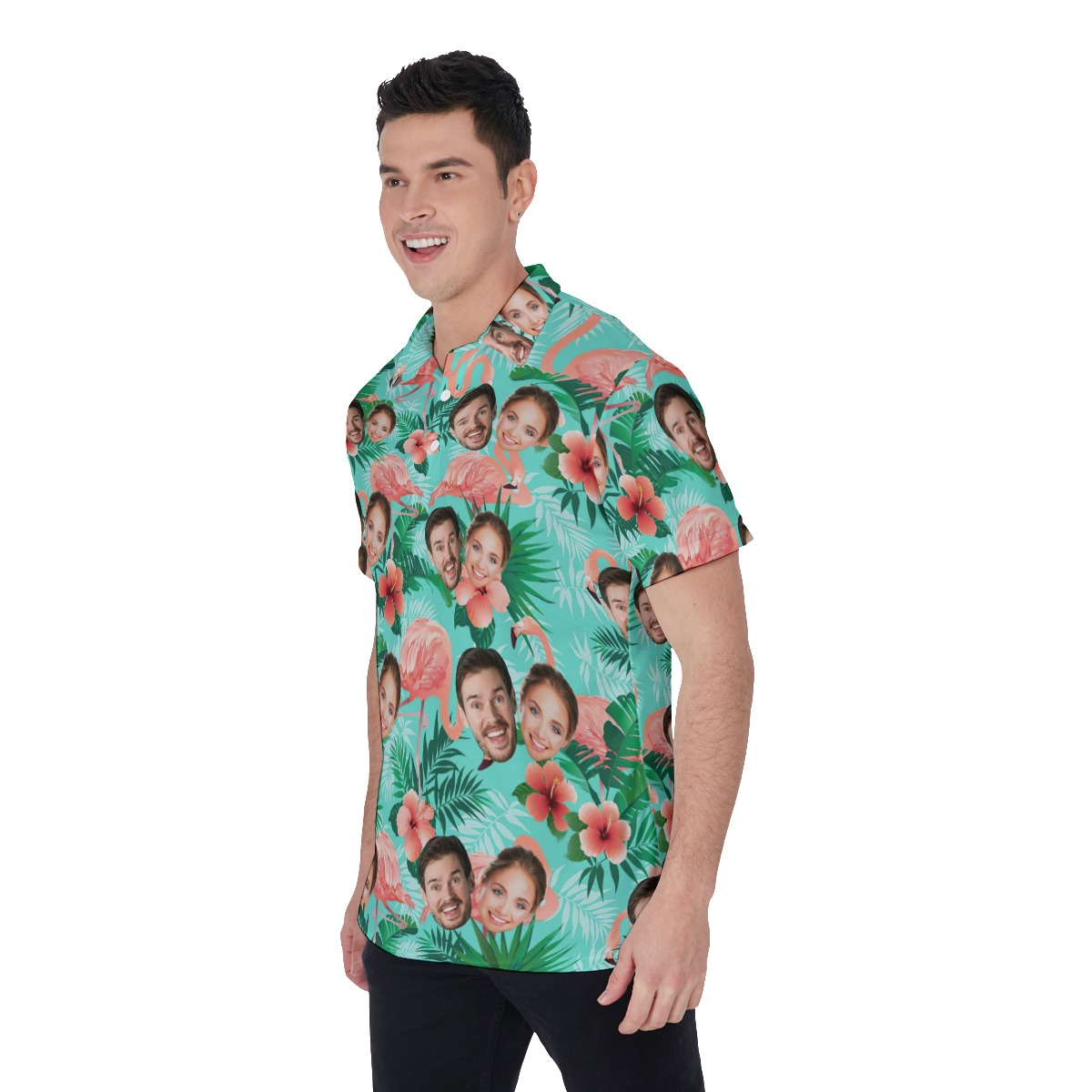Flamingo Hibiscus Custom Hawaiian Polo Shirt With 2 Faces