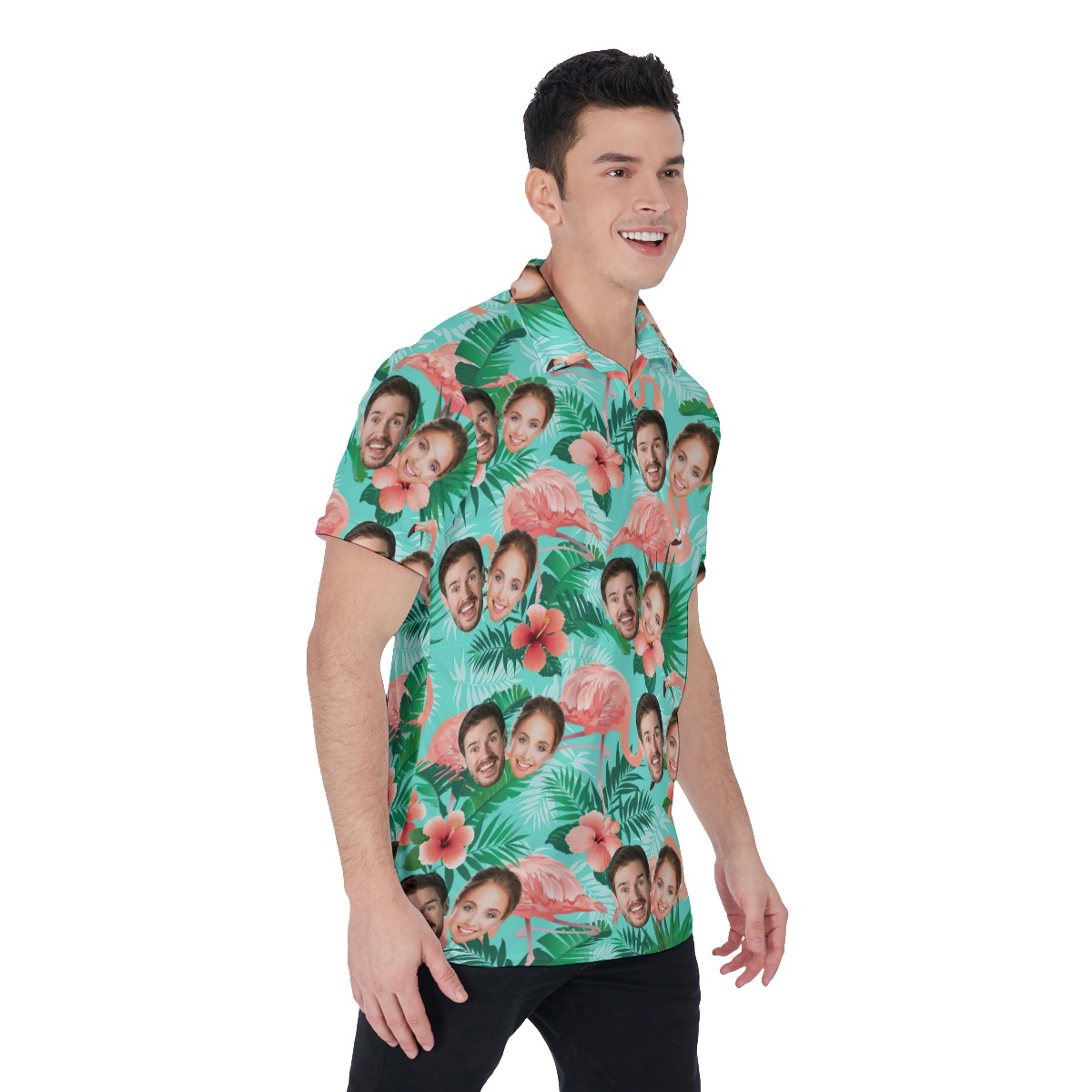 Flamingo Hibiscus Custom Hawaiian Polo Shirt With 2 Faces
