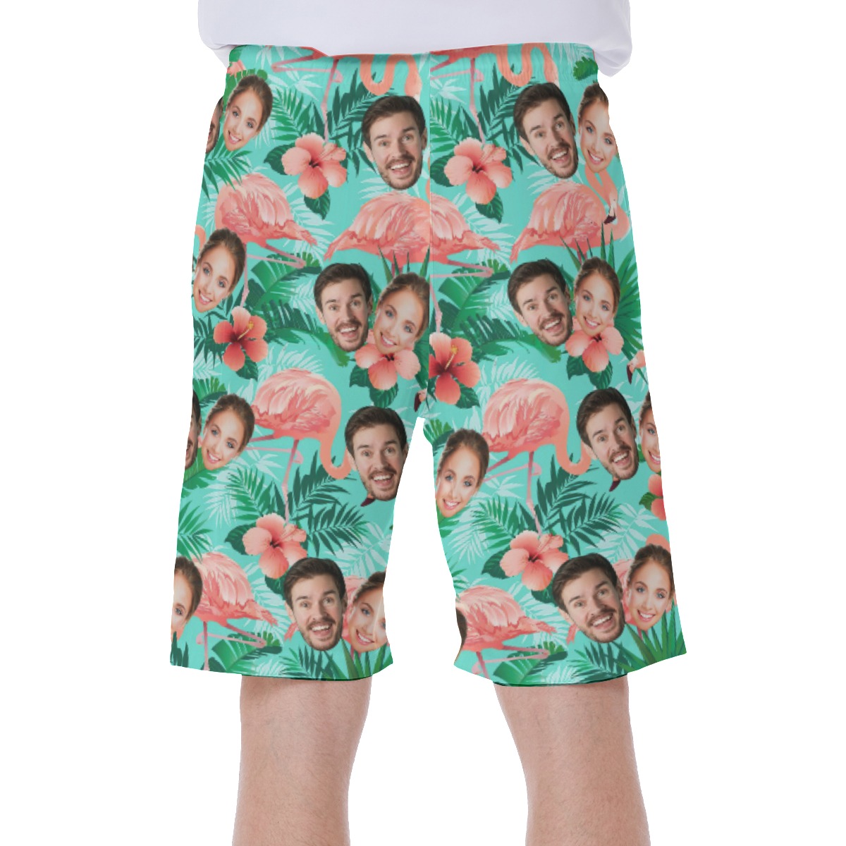 Flamingo Hibiscus Custom Hawaiian Men Shorts With 2 Faces