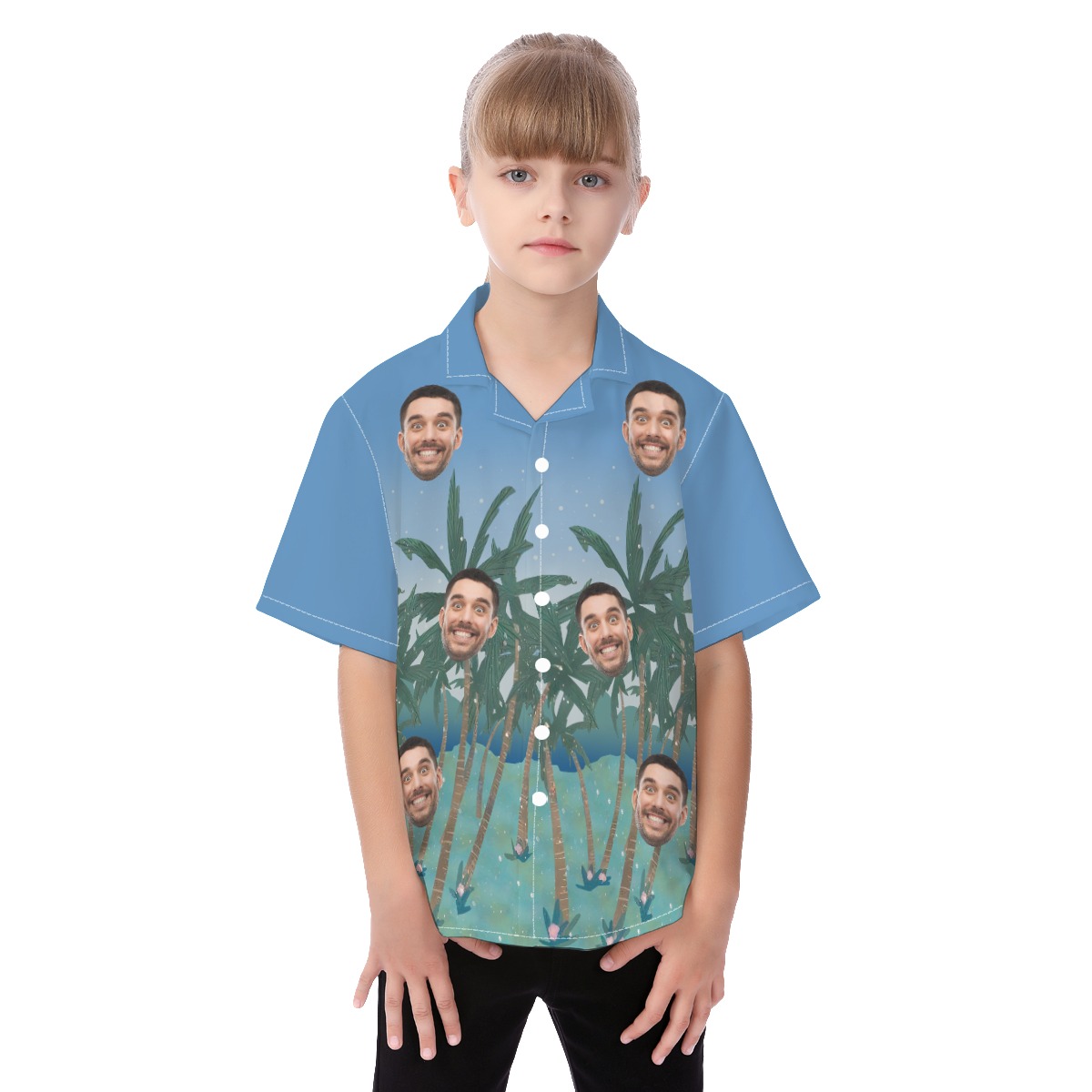 Kid's Custom Hawaiian Shirt With Multiple Faces - variant image 1