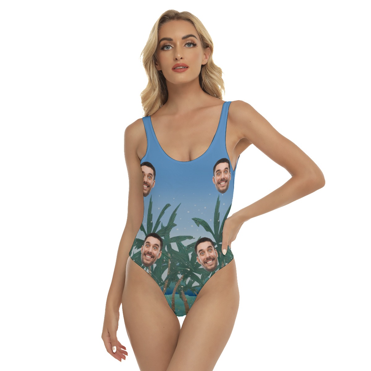 Funny Custom Face One Piece Swimsuit For Women - variant image 1