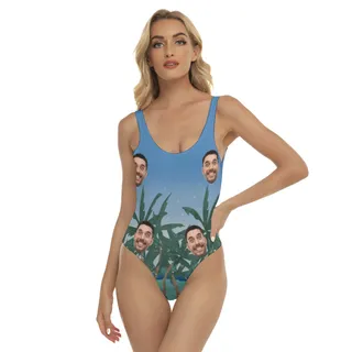Funny Custom Face One Piece Swimsuit For Women