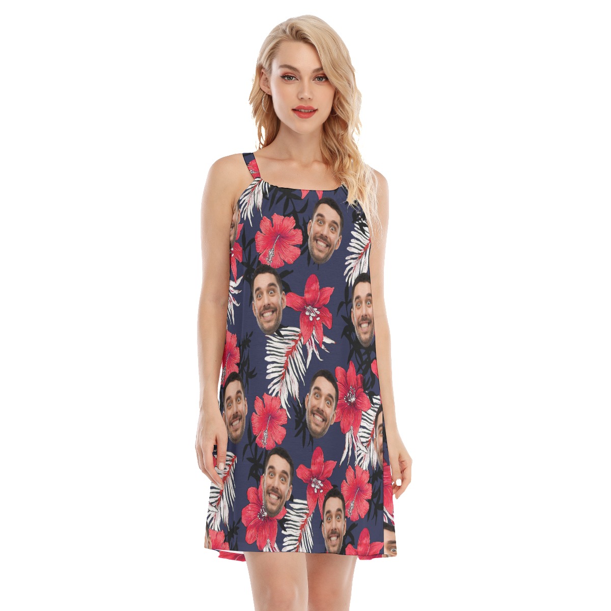 Hibicus Hawaiian Dress With Custom Face - variant image 1