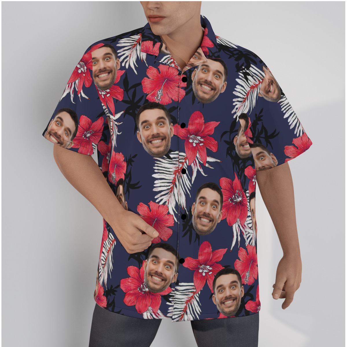 Hibicus Hawaiian Shirt With Custom Face - variant image 1
