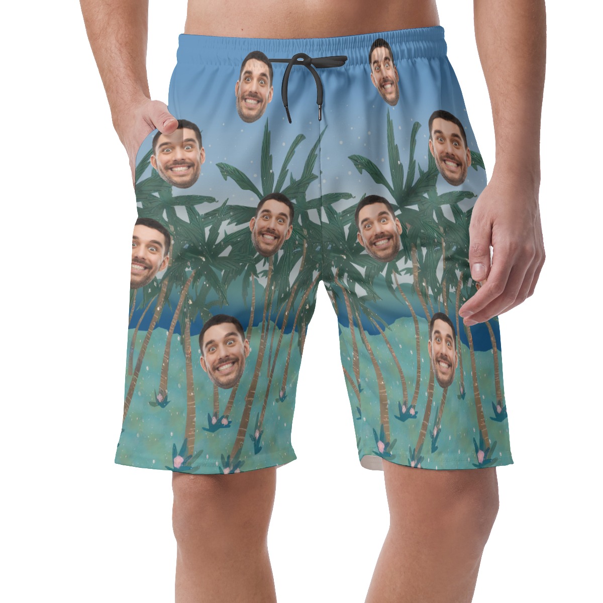 Custom Face Men's Shorts For Summer - variant image 1