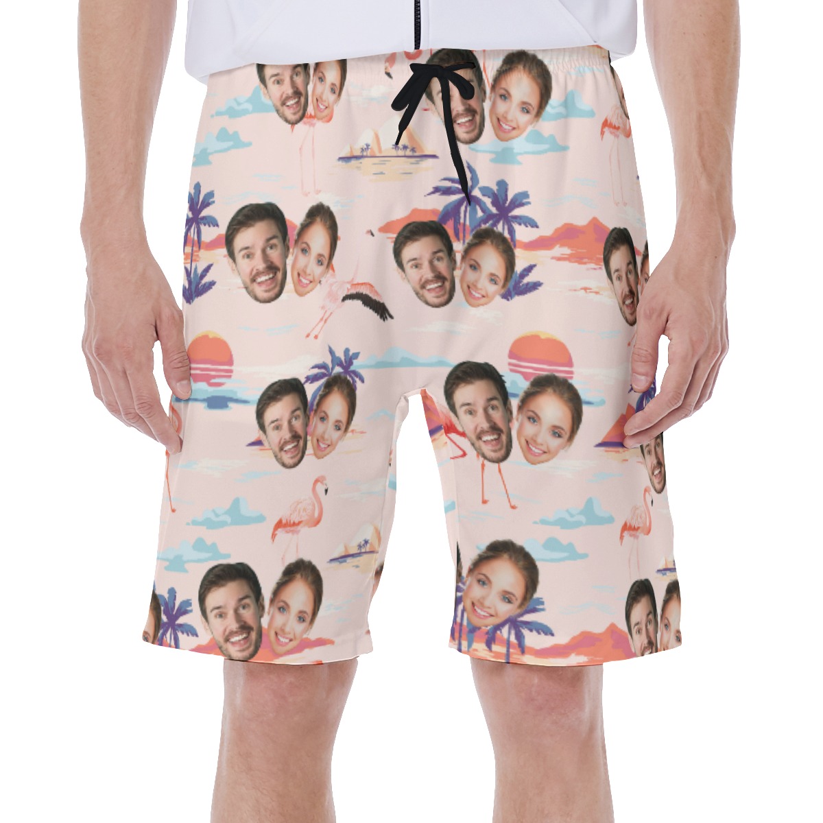 Couple Custom 2 Faces Men's Hawaiian Shorts - variant image 1