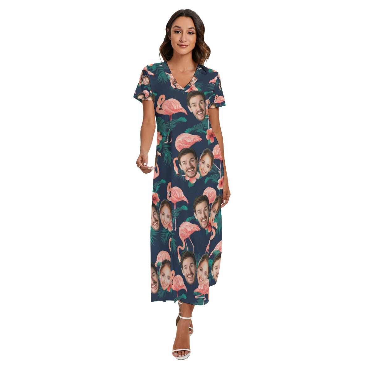 Flamingo Custom 2 Faces Hawaiian Dress For Women - variant image 1