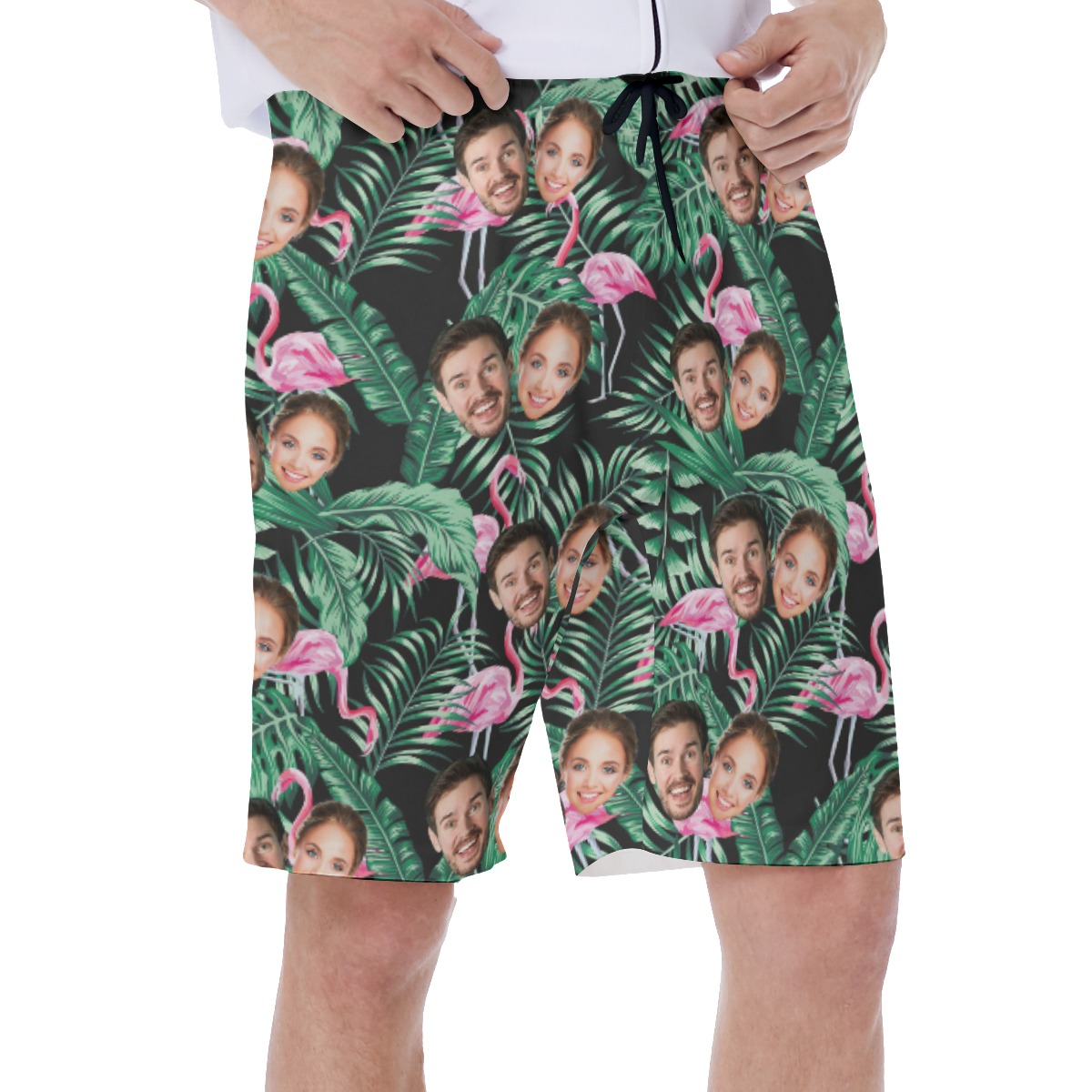 Flamingo Tropical Custom Hawaiian Men Shorts With 2 Faces