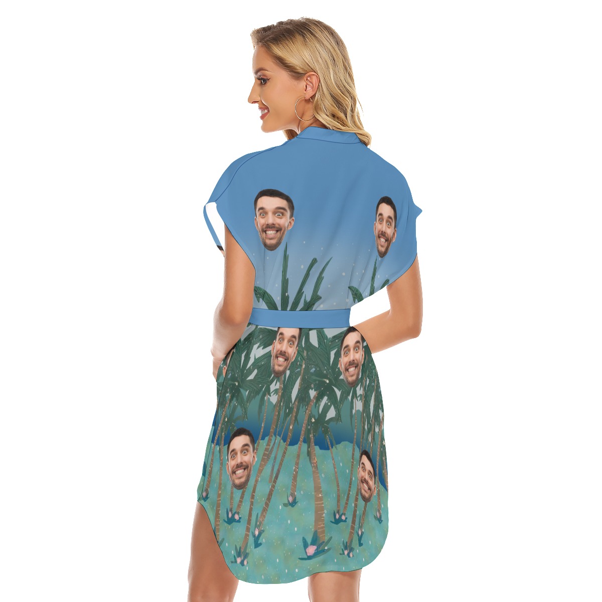 Funny Custom Face Women's Hawaiian Beach Dress