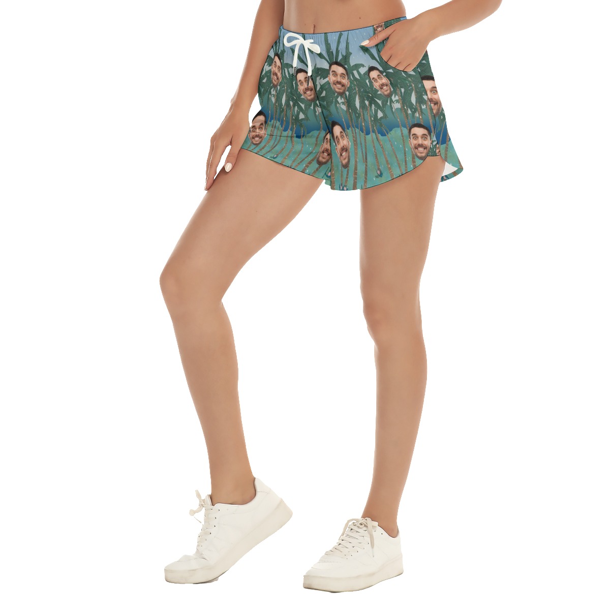 Funny Women's Custom Face Beach Shorts