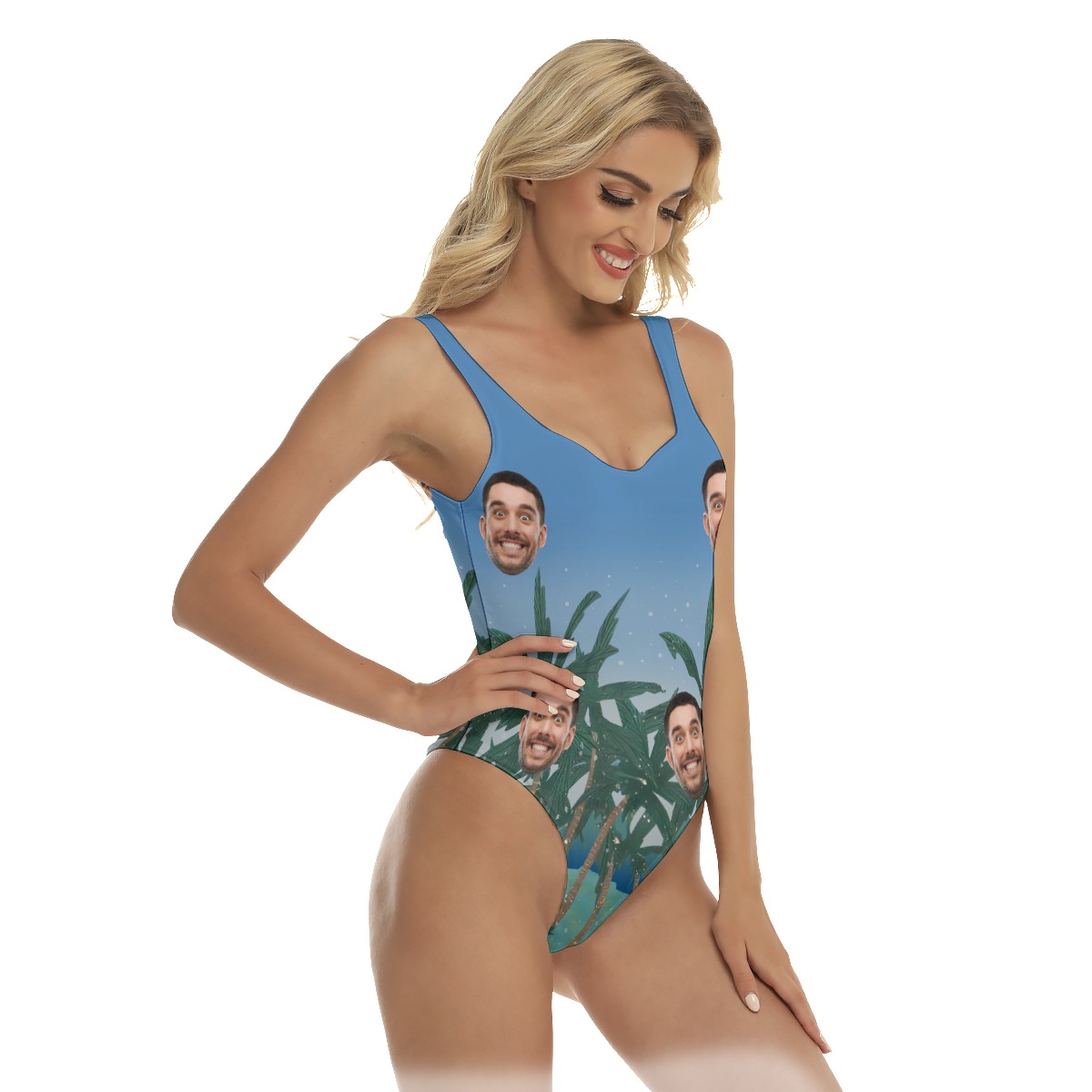Funny Custom Face One Piece Swimsuit For Women
