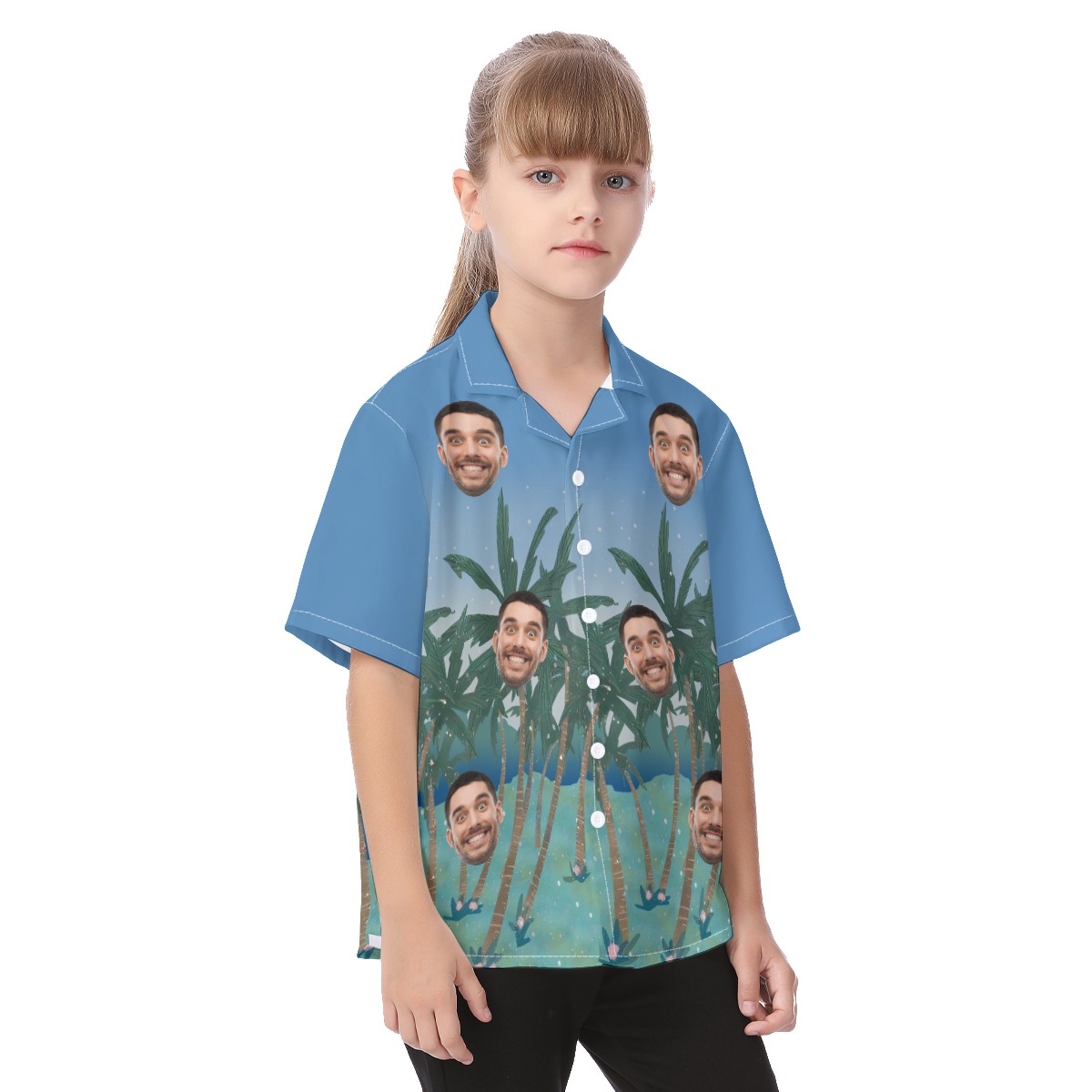 Kid's Custom Hawaiian Shirt With Multiple Faces