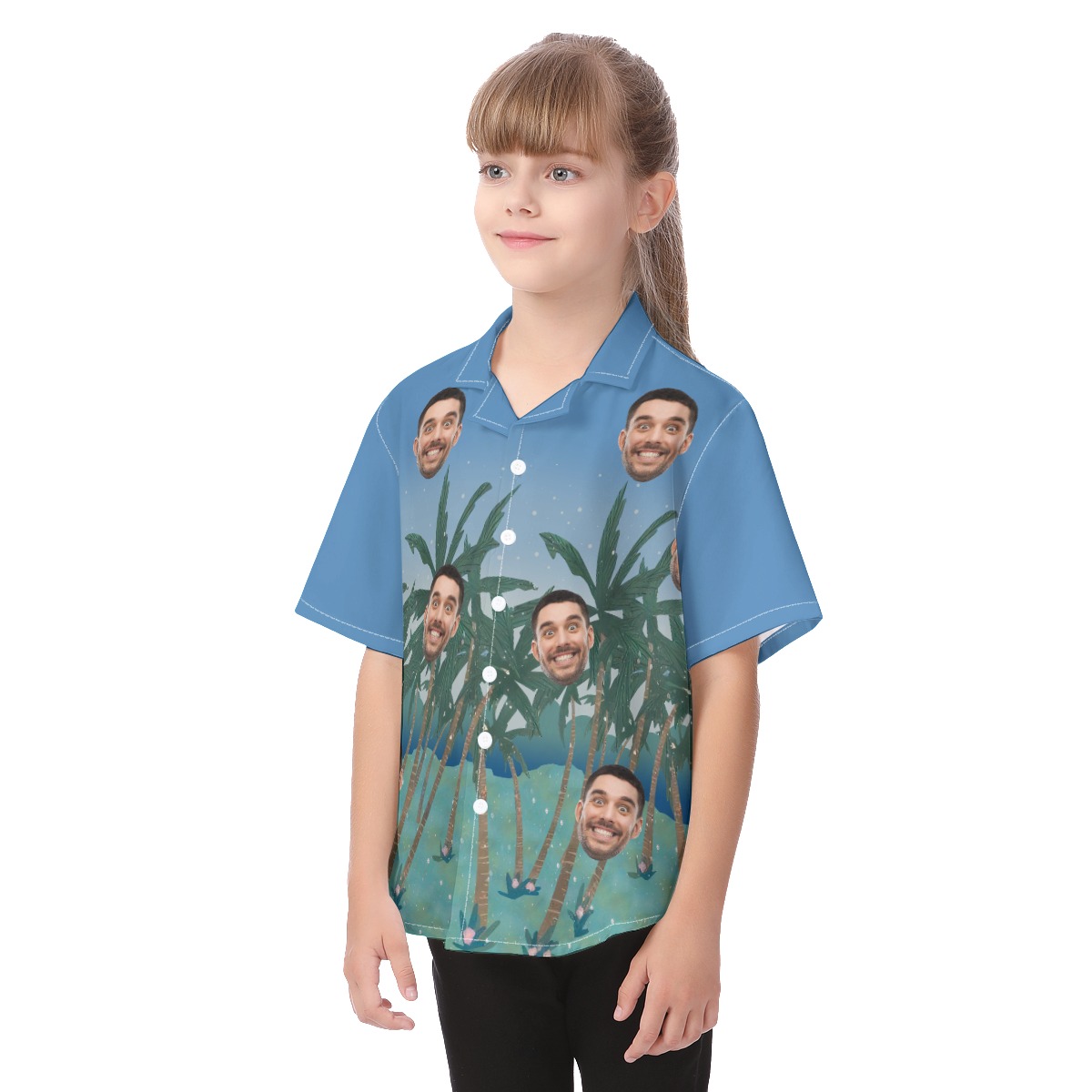 Kid's Custom Hawaiian Shirt With Multiple Faces
